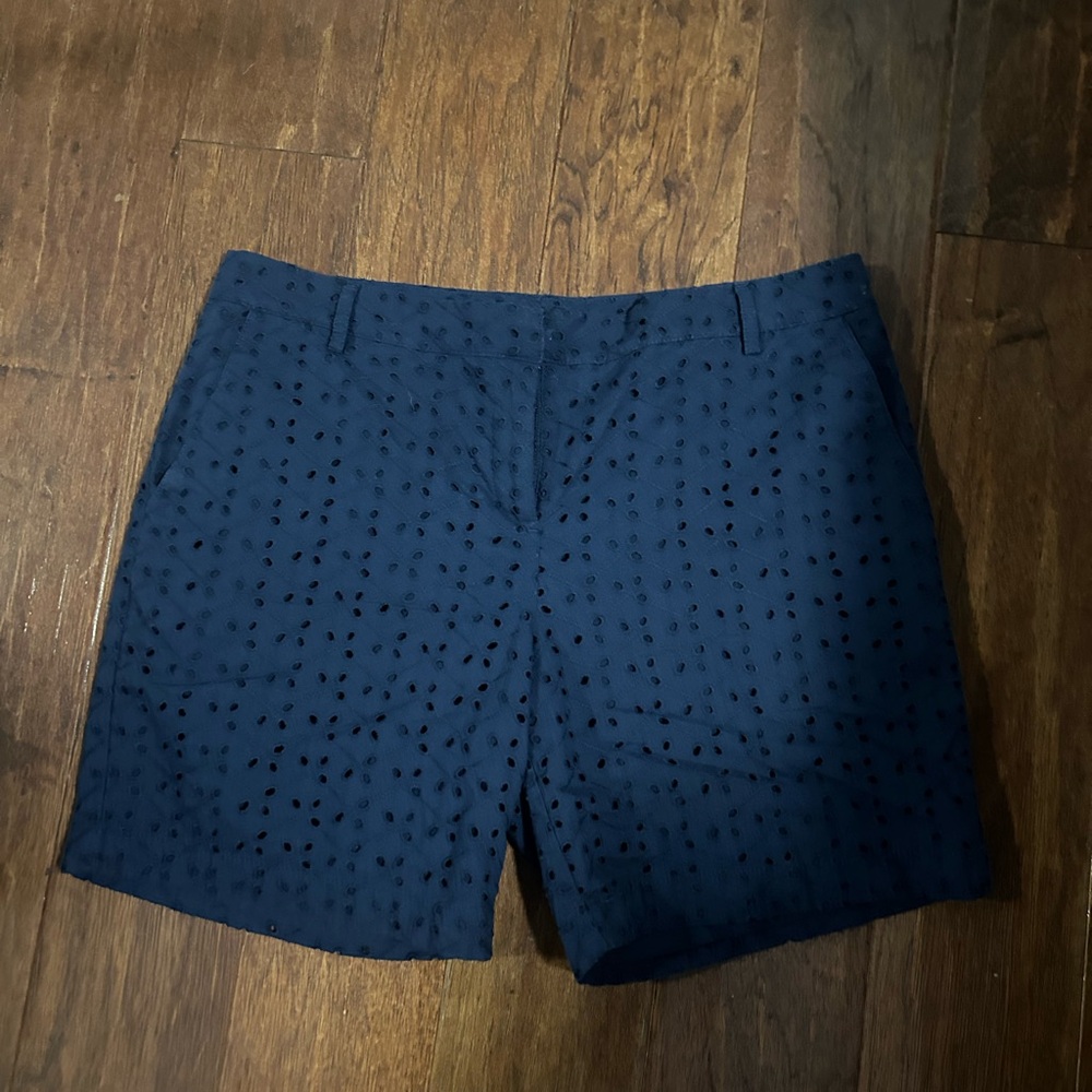 Izod Women's Navy Eyelet Shorts